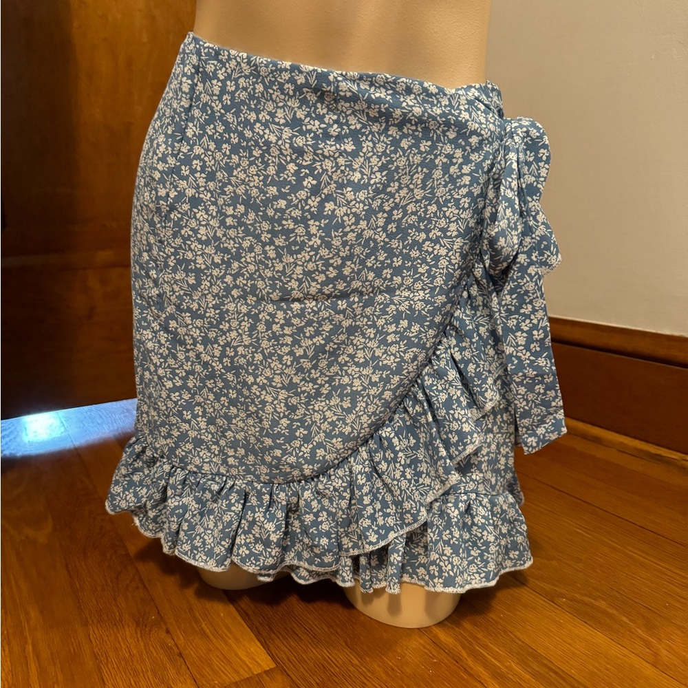 Blue and white Shein skirt size M